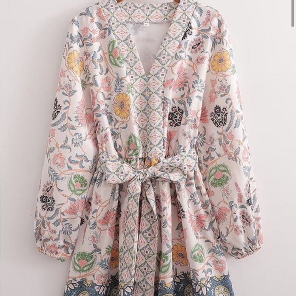 Floral Printed Dress with Belt